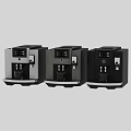 Modern Automatic Coffee Machines With Digital Display And Black Silver Design