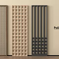 Modern Poliform Room Dividers Featuring Diverse Grid Patterns And Textured Designs 3d model
