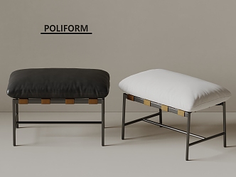 poliform Modern Stool Fabric Stool Leather Stool 3d model