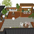 Roof Garden Design With Wooden Deck Green Plants Seating Area And Outdoor Furniture