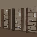 Rustic Wooden Shelves Displaying Books Decorative Vases In Cozy Room Interior