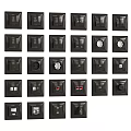 Black Switch Panels with Various Types and Modern Designs for Home Use
