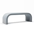 Modern Gray Curved Sofa Bench With Elegant Minimalist Design And Smooth Surface 3d model
