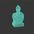 Blue Medical Education Bust Model Device with Square Base and Dark Background