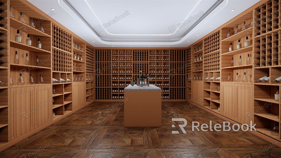 Modern Wine Cellar Wine Tasting Area Wine Cabinet model