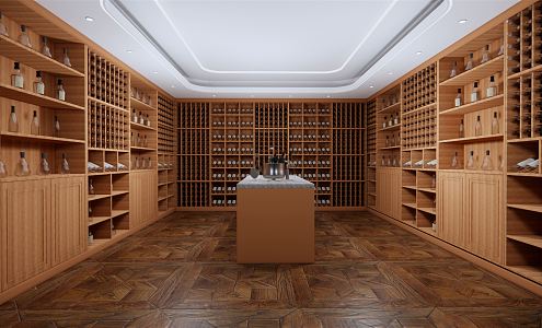 Modern Wine Cellar Wine Tasting Area Wine Cabinet 3d model