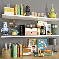Decorative Ornament Set With Shelf Alphabet Decor Toys Storage Boxes And Paintings