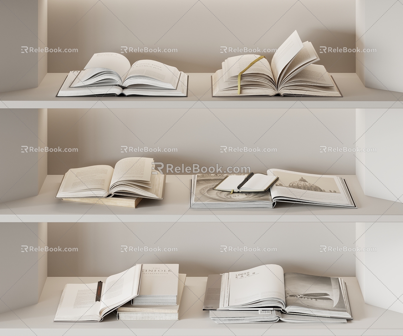 Modern Book Ornaments 3d model