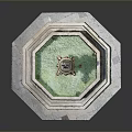 Elaborate Fountain Architecture With Octagonal Base Multi-tiered Steps Ornate Carvings And Statue