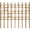 Wooden Decorative Screen With Circular Holes Displaying LA FOLIE DU BURGER