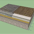 Building Component Cross Section Featuring Layered Concrete Waterproof And Insulation Layers 3d model