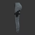 Trendy Light Blue Skinny Fit Jeans With Thigh Straps And Holsters Detail Design