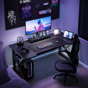 Modern E-sports Night View Desk Study Table Office Desk 3d model