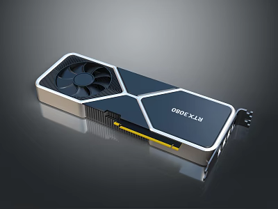High Performance RTX 4090 Graphics Card With Cooling Fan And Modern Design 3d model