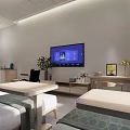 Modern Medical Room Interior With Wheelchair TV Beds And Large Window