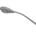 Outdoor Street Lamp With Curved Pole And Translucent Shade Lighting Fixture