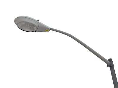 Outdoor Street Lamp With Curved Pole And Translucent Shade Lighting Fixture 3d model