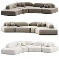 Modern Multiplayer Curved Sofa Collection 3d model