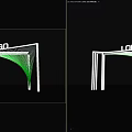 Event Entrance Gate with Illuminated LOGO White Frame and Green Mesh Design