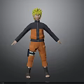 Anime Character With Spiky Yellow Hair Orange Black Outfit And Forehead Protector