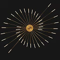 Modern Spiral Chandelier with Radiant Golden Lines and Metallic Curved Structure Design