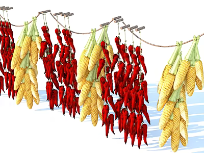 Crop pepper corn farmhouse decoration 3d model
