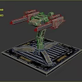 Sci Fi Mechanical Weapon Platform Design Featuring Multi Barrel And Metal Support Structure 3d model
