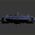 Advanced Blue Futuristic Sci-Fi Spaceship With Streamlined Design And Weapon Systems