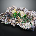 Artistic Vegetable Arrangement With Leafy Greens White Green Hues And Irregular Natural Shape