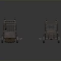 Two Ancient Style Wooden Block Chariots With Detailed Carriage And Wheels