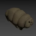 Detailed Brown Textured Segmented Organic Shape 3D Model Digital Rendering