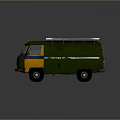 minibus minivan driverless bus school bus van box car 3d model