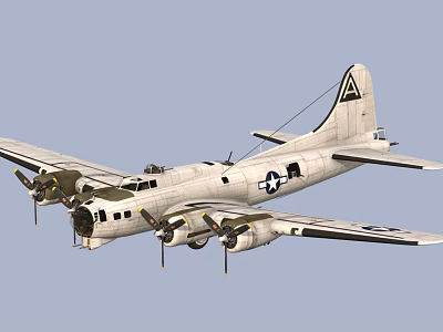 Military Fighter Jet With Propeller Engines And US Air Force Insignia In Blue Sky 3d model