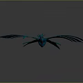 Blue And Teal Pterosaur Game Movie Character With Red Beak And Spread Wings