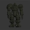 Sci-Fi Shiny Metallic Armored Humanoid Robot With Full Body Armor And Mechanical Joints 3d model