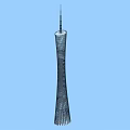 Modern Spiral Tower Featuring Sleek Metallic Structure Against Blue Sky Background 3d model