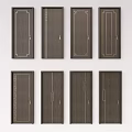 Dark Wood Swing Doors With Various Decorative Patterns And Interior Designs 3d model