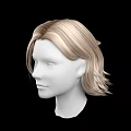 Game and Movie Character 3D Head Model with Blonde Short Textured Hair