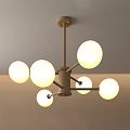 Modern Ceiling Mounted Chandelier With Spherical Bulbs And Soft Lighting Design 3d model