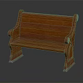 Elegant Traditional Solid Wood Bench With Armrests And Carved Leg Design Details