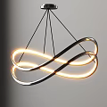 Modern Infinity Shape Chandelier With Illuminated Light Strips And Metal Frame 3d model
