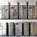 Modern refrigerator combination 3d model