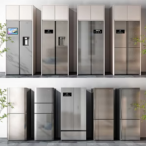 Modern refrigerator combination 3d model