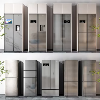 Modern refrigerator combination 3d model