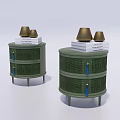 Green Woven Bedside Tables With Drawers Blue Tassels Books And Gold Lamps
