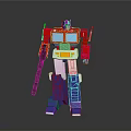 Transformers Action Figure Red Blue White Classic Design Standing With Weapon