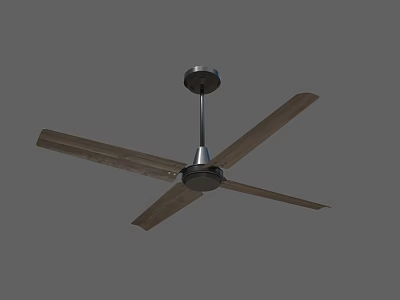 Modern Ceiling Fan With Wooden Blades And Metal Base For Home Interior Use 3d model