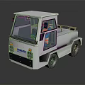 DAEWOO White Electric Cargo Truck With Cab And Open Cargo Bed 3d model