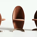 Modern Leisure Chairs In Brown And Green Velvet With Curved Backrest And Metal Base