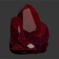 Red Crystal Like Decorative Ornament Set with Polyhedral Geometric Shape and Glossy Surface